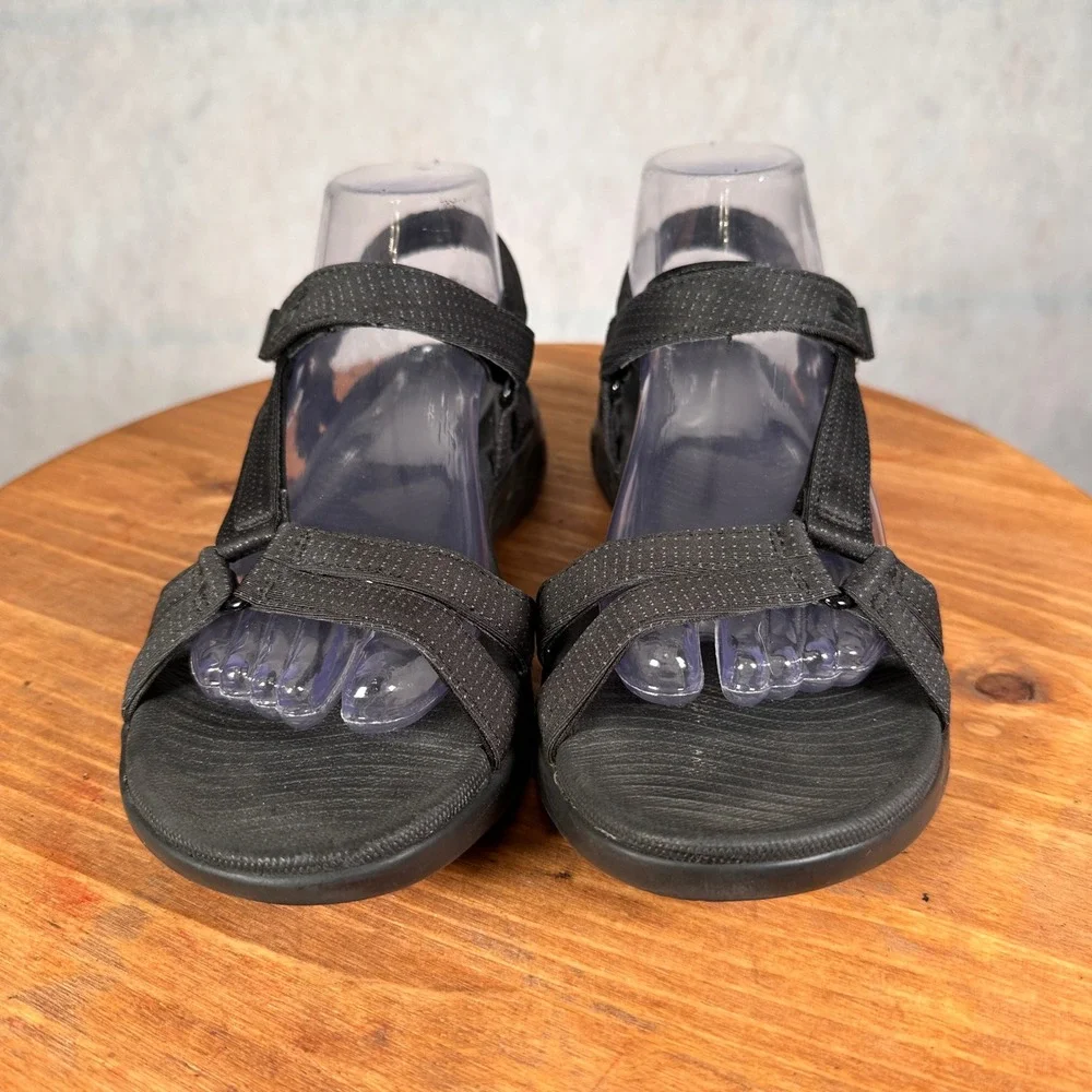 Skechers On-The-Go 600 Brilliancy Women 8 Black Good Sporty Strappy 15316